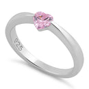 Sterling Silver Heart Pink CZ Ring