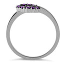 Sterling Silver Heart Shape Amethyst CZ Ring