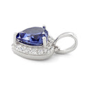 Sterling Silver Heart Shape Tanzanite CZ Pendant