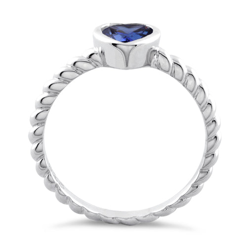 Sterling Silver Heart Tanzanite CZ Ring