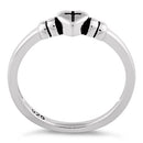 Sterling Silver Heart with Cross Ring