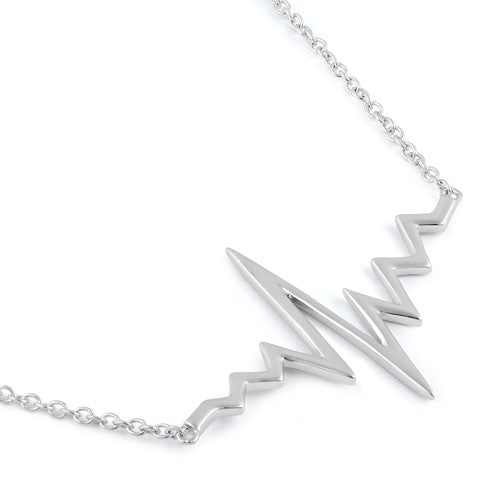 Sterling Silver Heartbeat Necklace