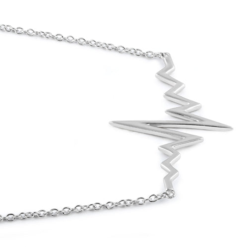 Sterling Silver Heartbeat Necklace