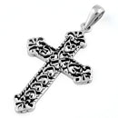 Sterling Silver Hearted Cross Pendant
