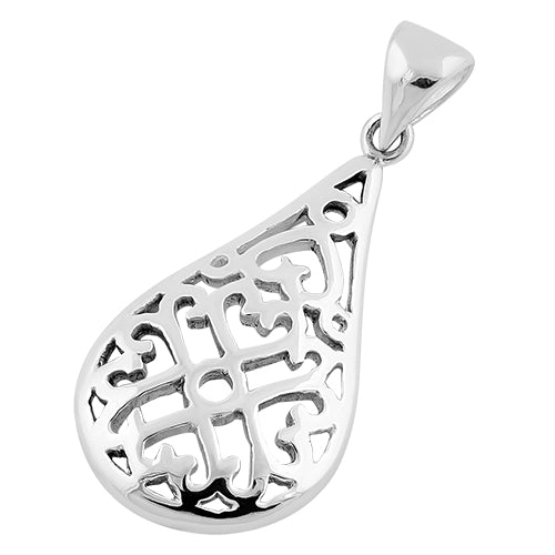 Sterling Silver Hearts Drop Pendant