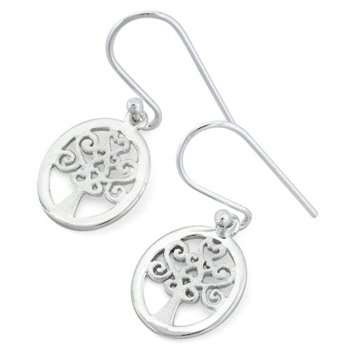 Sterling Silver Hearts Tree Hook Earrings