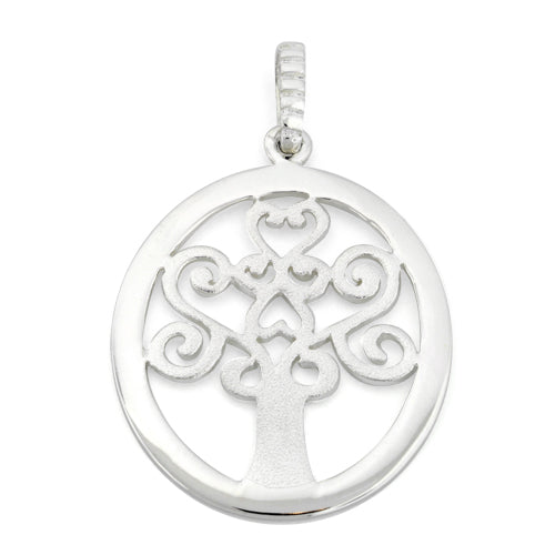 Sterling Silver Hearts Tree Pendant
