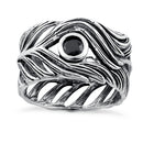 Sterling Silver Hidden Eye Black CZ Ring