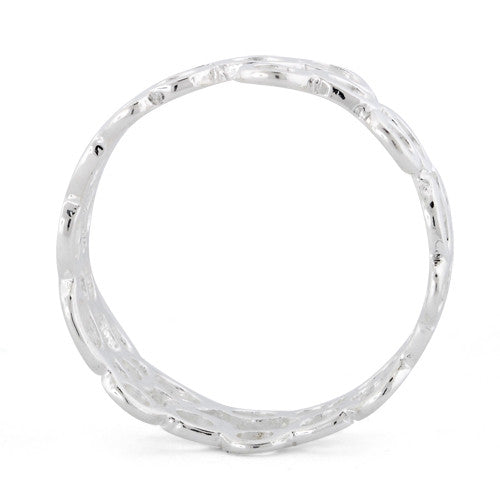 Sterling Silver Hollow Bubbles Wide Ring