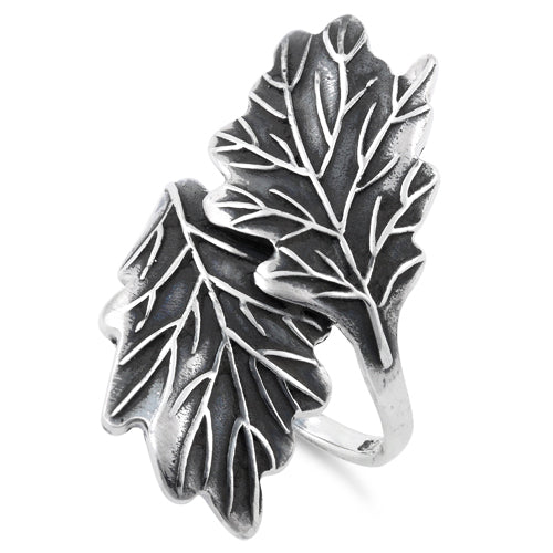 Sterling Silver Hugging Leaves Ring