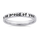 Sterling Silver "I'm so proud of you!" Ring