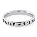 Sterling Silver "I'm so proud of you!" Ring