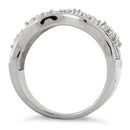 Sterling Silver In-between Abstract Pave CZ Ring