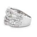 Sterling Silver In-between Abstract Pave CZ Ring