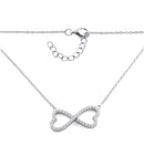 Sterling Silver Infinity Heart CZ Necklace