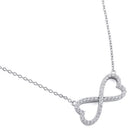 Sterling Silver Infinity Heart CZ Necklace