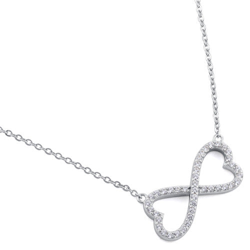 Sterling Silver Infinity Heart CZ Necklace