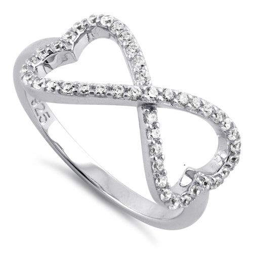 Sterling Silver Infinity Heart CZ Ring