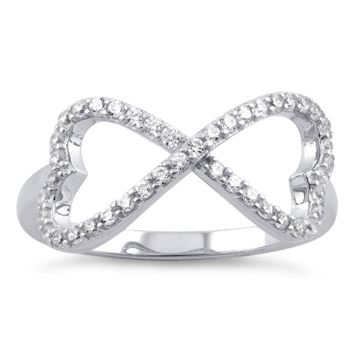 Sterling Silver Infinity Heart CZ Ring