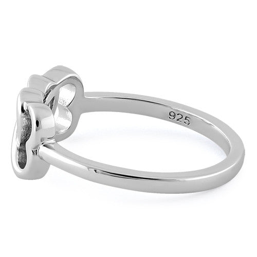 Sterling Silver Infinity Hearts Ring