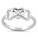 Sterling Silver Infinity Hearts Ring
