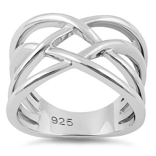 Sterling Silver Interwoven Wavelength Ring