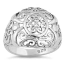 Sterling Silver intricate Hearts & Vines Ring