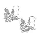 Sterling Silver Intricate Butterfly Hook Earrings