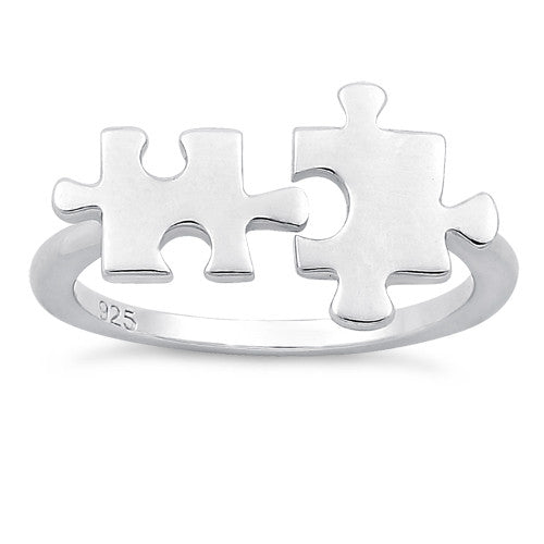 Sterling Silver Jigsaw Pieces Ring