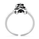 Sterling Silver Jolly Roger Skull Toe Ring
