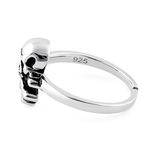 Sterling Silver Jolly Roger Skull Toe Ring