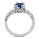 Sterling Silver Lavish Oval Cut Blue Spinel CZ Ring