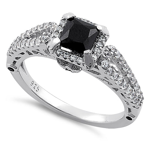★TATIANA★ [Silver 925] Bold Princess Cut Ring_CR0491 WDIYIEETN 925 Sterling Silver Full Shiny Perfect Princess