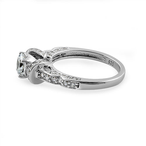 Sterling Silver Lavish Round Cut Clear CZ Ring