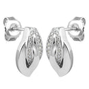 Sterling Silver Leaf CZ Earrings