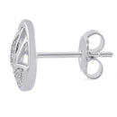 Sterling Silver Leaf CZ Earrings