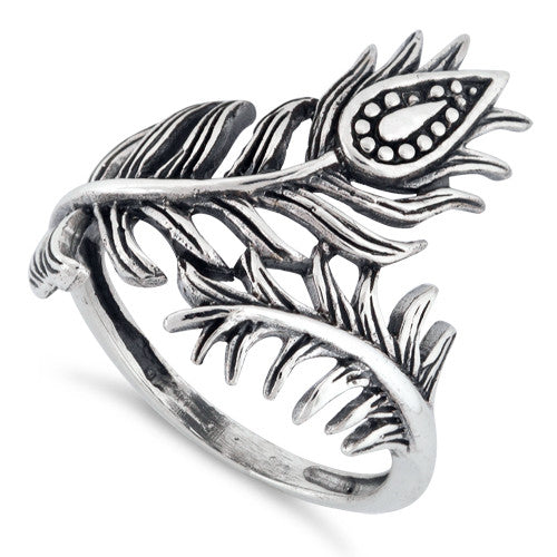 Sterling Silver Leaf Flower Ring