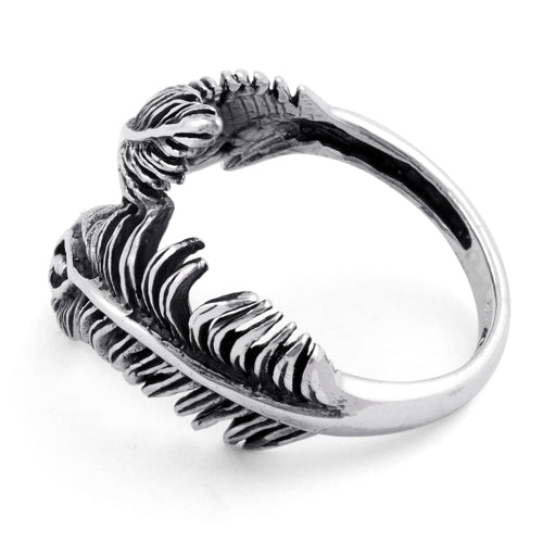 Sterling Silver Leaf Flower Ring