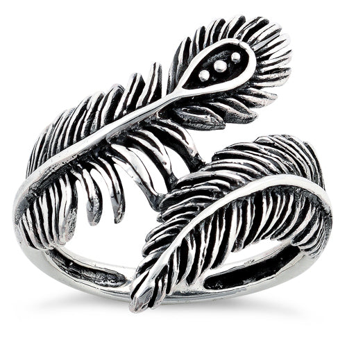 Sterling Silver Leaf Flower Ring