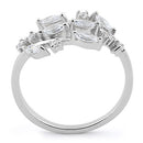 Sterling Silver Leaves CZ Ring