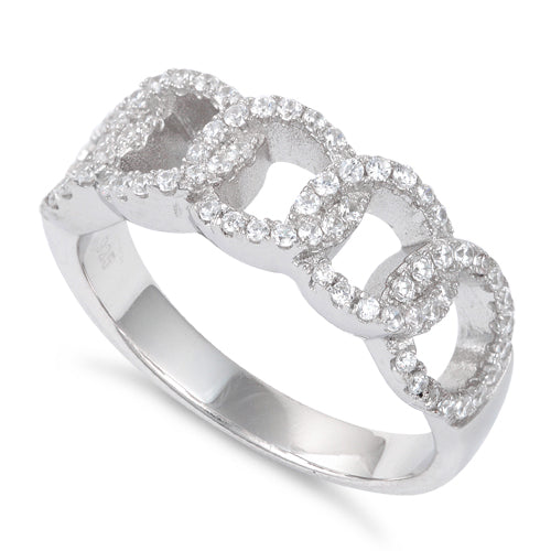Sterling Silver Linked CZ Ring