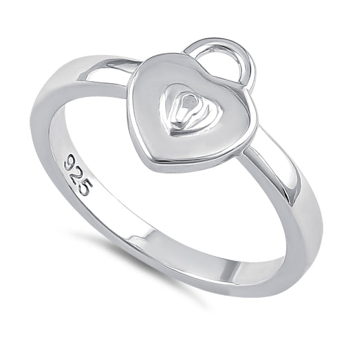 Sterling Silver Locked Heart Ring