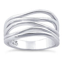 Sterling Silver Loosen String Pattern Ring