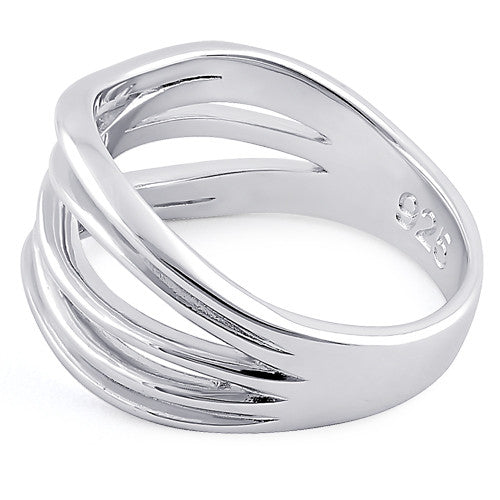 Sterling Silver Loosen String Pattern Ring