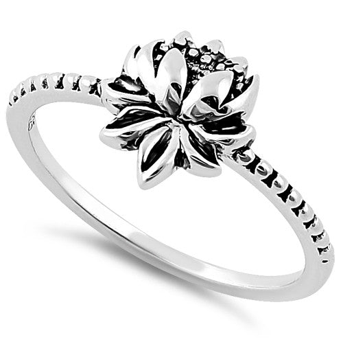 Sterling Silver Lotus Flower Ring