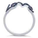 Sterling Silver Love Blue Spinel CZ Ring