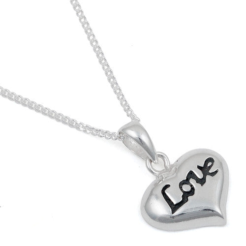Sterling Silver "Love" Charm 16" Necklace
