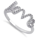 Sterling Silver Love Clear CZ Ring