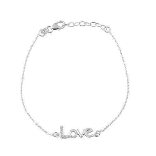 Sterling Silver "Love" CZ Bracelet