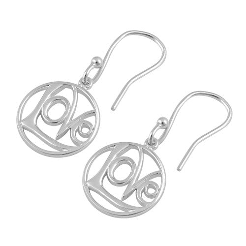 Sterling Silver "Love" Hook Earrings